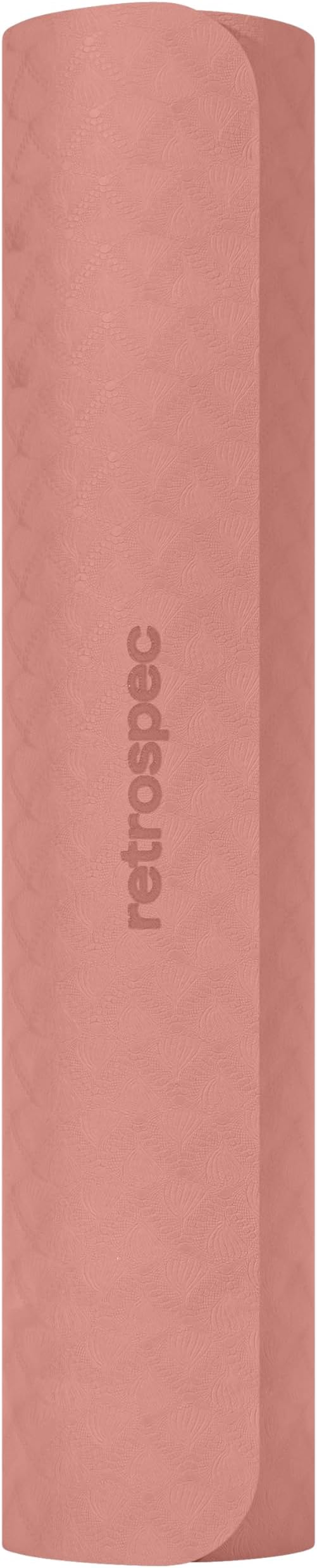 Retrospec Zuma Yoga Mat 6mm Thick Non-Slip TPE Exercise Mat | Cushioned Workout Mat for Yoga Pilates and Home Stretching | 72 x 24 with Carrying Strap