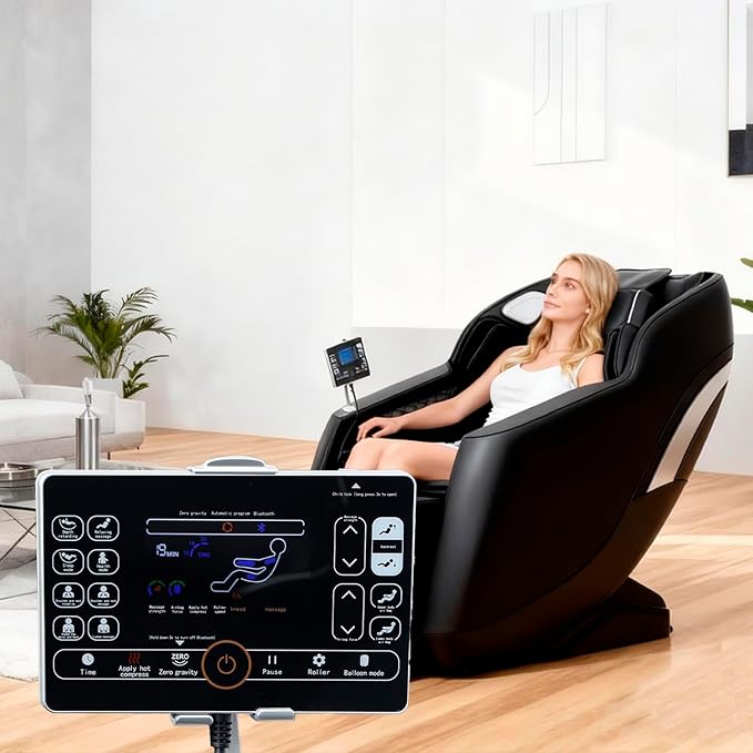 F&G Full Body Massage Chair with 8-Point Fixed Nodes,Zero Gravity Chair, Waist and Leg Heating,Bluetooth Music,LED Remote Control,Automatic Program,Adjustable Calves