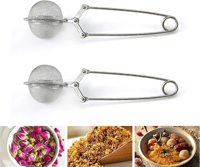 TraderPlus 2 Pack Stainless Steel Loose Leaf Tea Infuser Mesh Strainer Ball with Handle