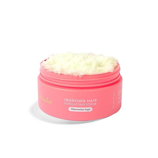 Bushbalm Ingrown Hair Exfoliating Scrub – Pre-Shave Sugar Scrub for Ingrown Hairs, Razor Bumps & Dry Skin – Gently Buffs & Soothes Sensitive Skin - Watermelon Sugar 236ml