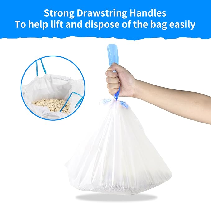 120 Count Extra Large Cat Litter Box Liners, Cat Litter Waste Receptacles Bags for Cleanpethome/BCHARYA Self-Cleaning Litter Box