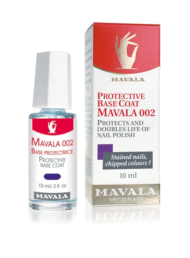 MAVALA 002 Double Nail Base Coat, Quick Dry Protects Nail Polish for Long Lasting Manicure and Pedicure, Nail Primer to Prevent Chipping (0.3 Ounce)