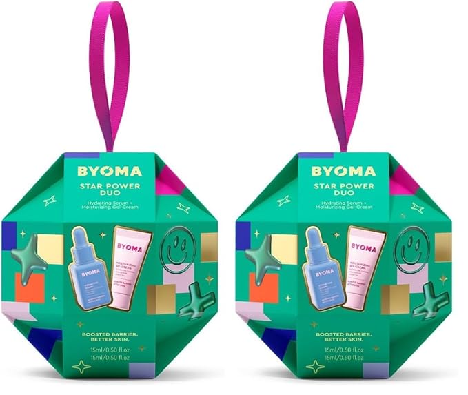 BYOMA Star Power Duo (2-Piece Kit) - Skincare Gift Set with Hydrating Serum 15mL & Moisturizing Gel Cream 15mL - Skin Barrier Repair Face Serum & Moisturizer (Pack of 2)