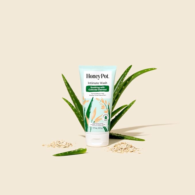 The Honey Pot Company - Anti-Itch Soothing Colloidal Oatmeal Wash - Plant Derived Feminine Care - Ultra Mild Solution to Relieve Itching and Discomfort - 6 fl. oz.