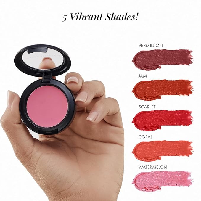 Jerome Alexander Blush ‘n’ Kiss Cream for Cheeks & Lips | Creamy, Lightweight, Buildable Coverage | Blush Balm Face Makeup | Tint Coral