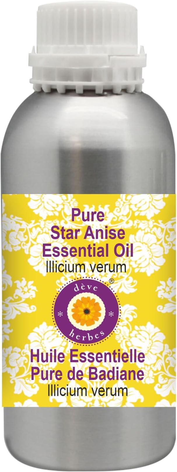 Deve Herbes Pure Star Anise Essential Oil (lllicium verum) Steam Distilled 300ml (10 oz)