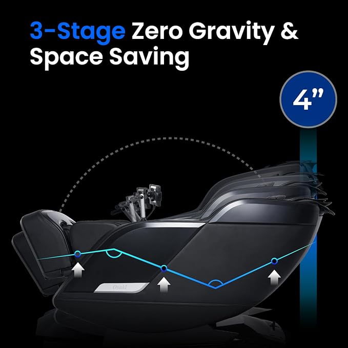 Osaki Vibe 4D l 4D Massage Mechanism l Automatic Body Scan l Deep Calf-Kneading l Space-Saving Technology l 3-Stage Zero Gravity l 32-Cell Full Body Air Massage (Black)