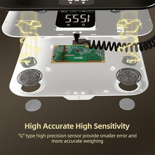 Ultra-Precision Digital Accurate Bathroom Smart Scale, Body Composition Monitor Health Analyzer, Smart Bathroom Digital Weighing Machine for Muscle Composition
