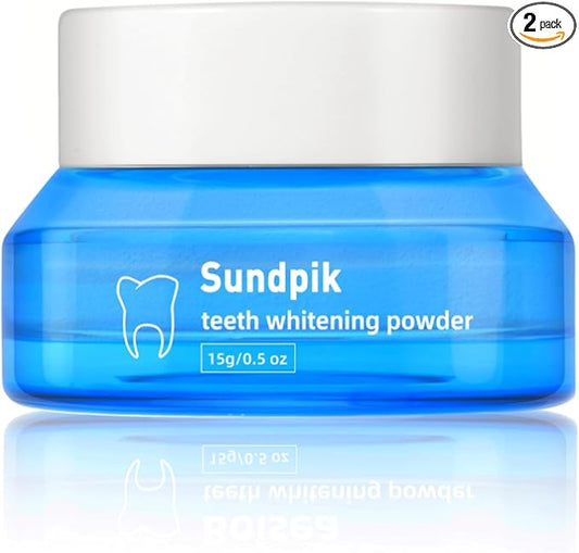 2PCS Teeth Whitening Powder,Removes Stains with No Sensitivity,Enamel-Safe Toothpaste Whitening Powder for Coffee,Tea,Food,and Tobacco Stains