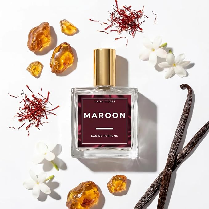 Maroon – Pink Peppercorn + Jasmine – Inspired by Amber Rouge Thomson Carter – Long Lasting Perfume for Women – Notes of Cedarwood & Amber – Clean, Vegan & Cruelty Free