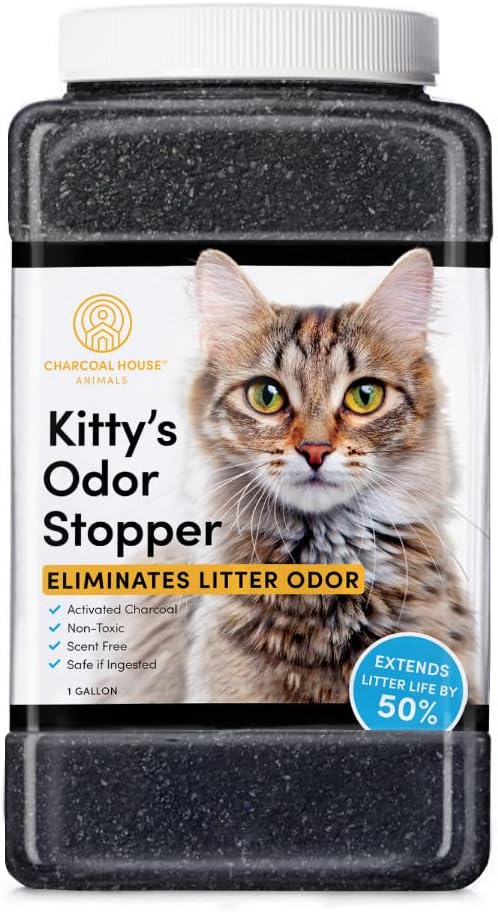 Kitty's Odor Stopper - 4 lbs of Activated Charcoal Cat Litter Box Odor Eliminator | Friendly Freshener | Unscented Deodorizer - Child Safe, Non-Toxic & Fresh | Extends Feline Litter Life