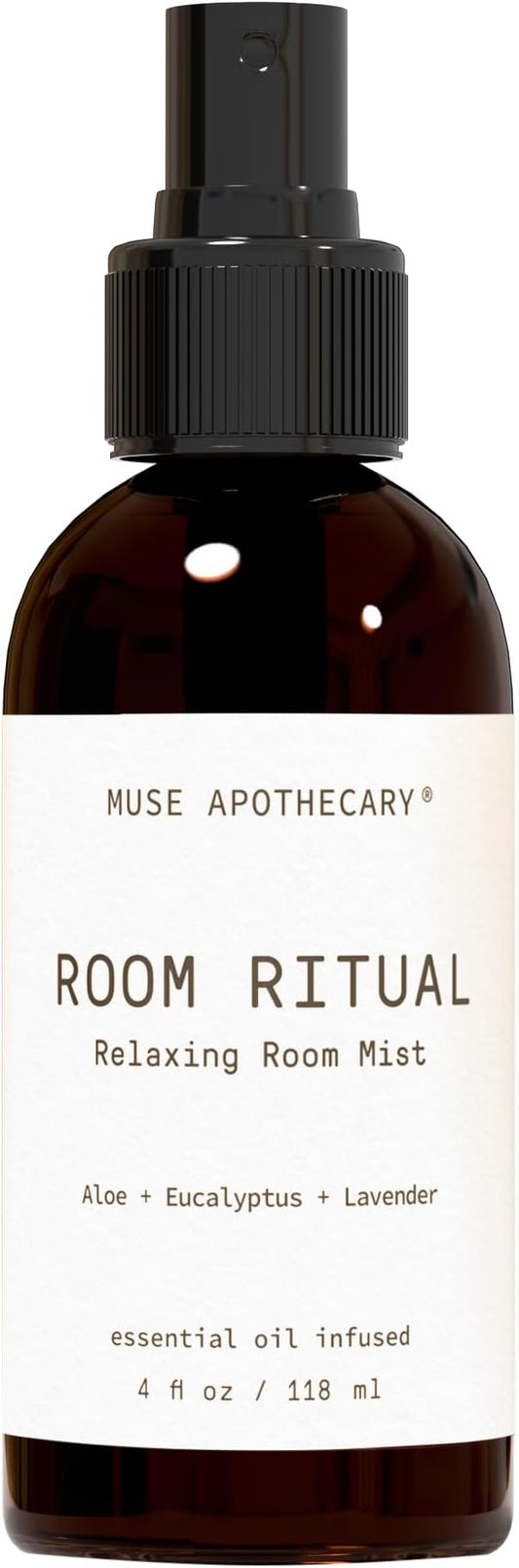 Muse Apothecary Room Ritual - Aromatic and Relaxing Room Mist, 4 oz, Infused with Natural Essential Oils - Aloe + Eucalyptus + Lavender