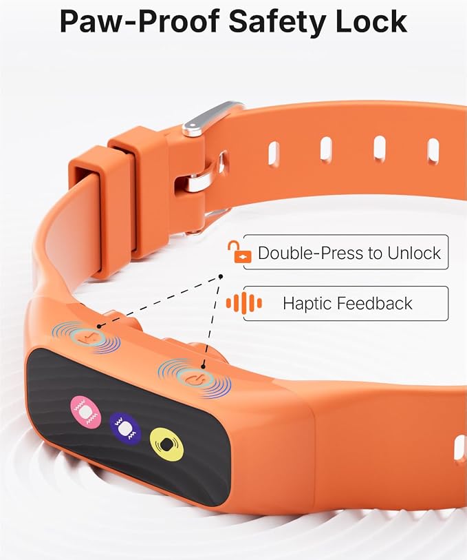 Anti Bark Collar for Small Medium Large Dogs, Vibrating Dog Collars No Shock, Rechargeable Smart AI Bark Collar, Automatic Dog Training Collar, IP 67 Waterproof Dog Barking Collar (Orange)