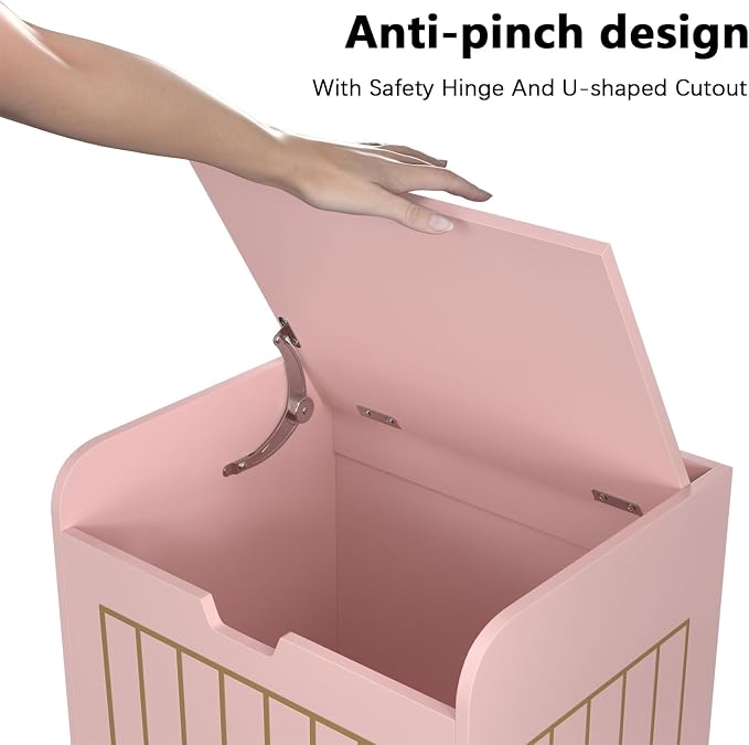 Aenuert Storage Chests, Small Cube Organizer Box,Wooden Entryway Storage (Pink, Without Handles)