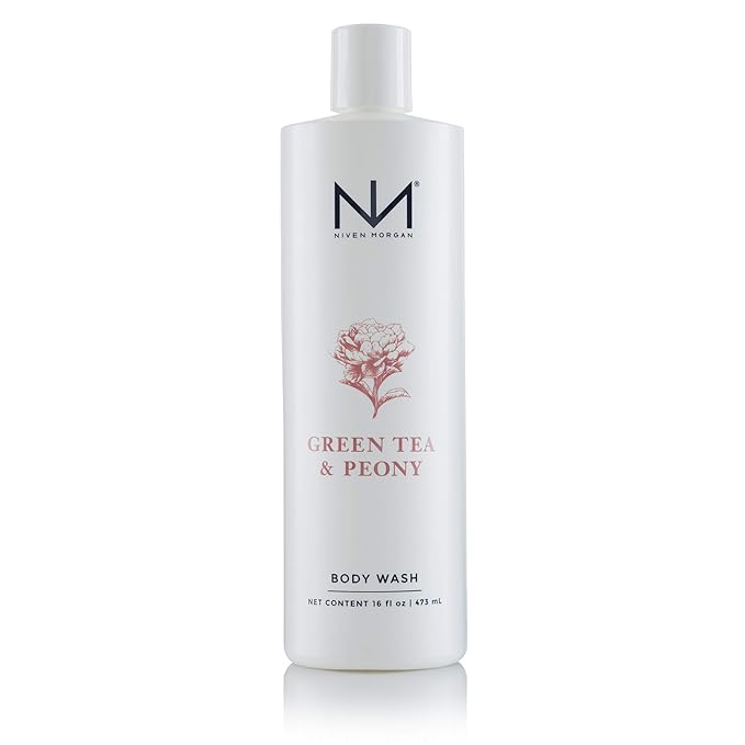 Niven Morgan, Green Tea and Peony Body Wash, 16 Fluid Ounces