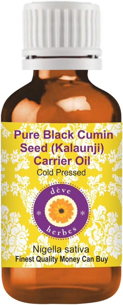Deve Herbes Pure Black Cumin Seed (Kalaunji) Carrier Oil (Nigella Sativa) Cold Pressed 5ml (0.16 oz)
