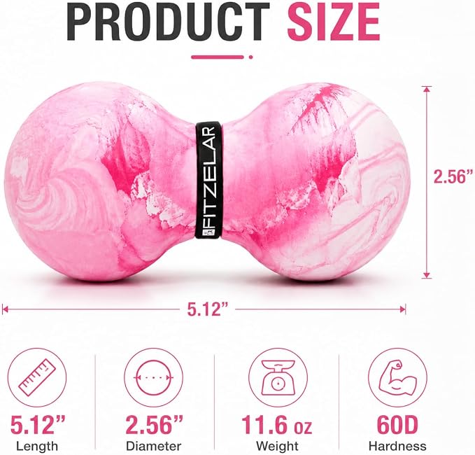 FITZELAR Massage Lacrosse Balls for Myofascial Release, Quality Certification, Massage Deep Tissue for Back and Shoulder, Trigger Point Therapy, Muscle Knots, Relieving Muscle Pain (2Pink)