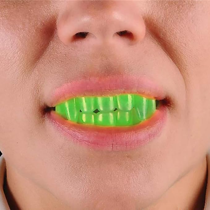 The Dreidel Company 48 Halloween Teeth Glow in The Dark Fangs Teeth, Dress-Up, Pretend Play (48-Pack)