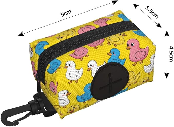Dog Waste Bag Dispenser Cute Colorful Rubber Duck Pet Poop Bags Holder for Doggie Waste Bags for Leash Accessory