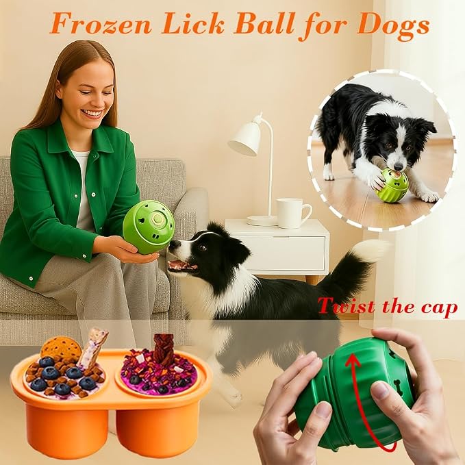 7.87" Dog&Cat Lick Mat with Suction Cup Set,Frozen Treat Toy for Dog