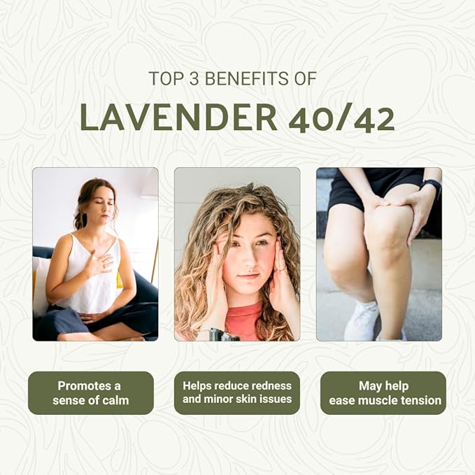 Lavender 40/42 Essential Oil Direct from France - Essential Oil for Candle Making and Soaps - Pure Lavender 40/42 Oil for Aromatherapy, Skincare, Haircare, Perfumes (2lbs)