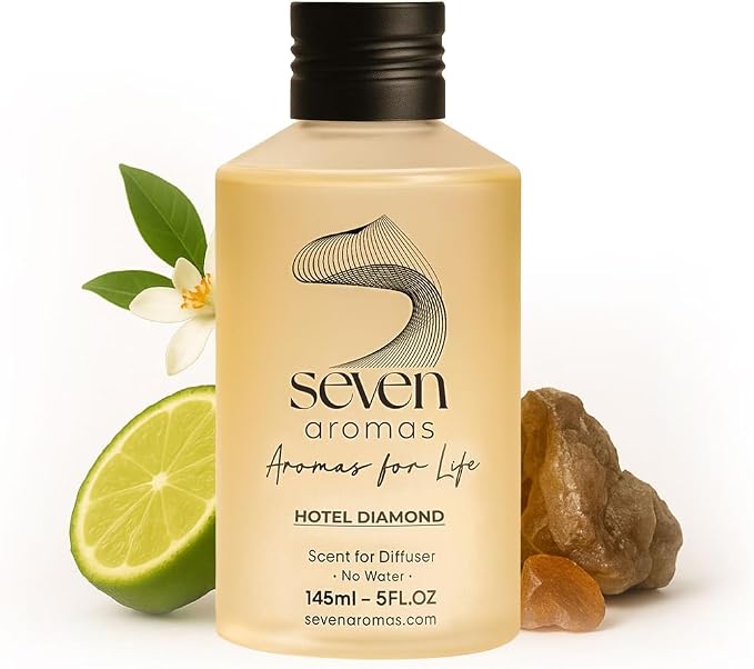 SevenAromas Hotel Diamond | 145ml 5oz Hotel Scent Diffuser Oil | Five Star Hotel | Bergamot, Rose & Iris | Luxury Waterless Aromatherapy