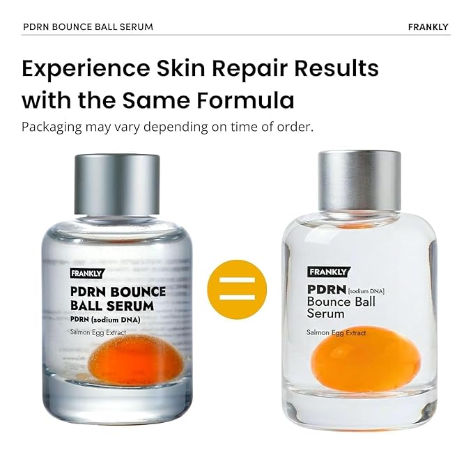 FRANKLY Salmon PDRN Bounce Ball Serum – 99% Pure PDRN Salmon DNA for Post Microneedling Recovery, Redness & Damaged Skin Repair | Glass Skin Korean Skincare | Lightweight, Non Sticky | 1.01 fl oz