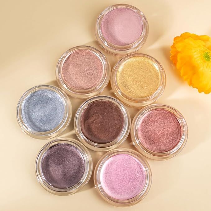 Cream Glitter Dark Purple Shimmer Metallic Eyeshadow Palette Makeup, Natural Single Mini Instant Holographic Eyeshadow For Women, Sombras Crema Para Ojos, Talc, Paraben & Cruelty Free
