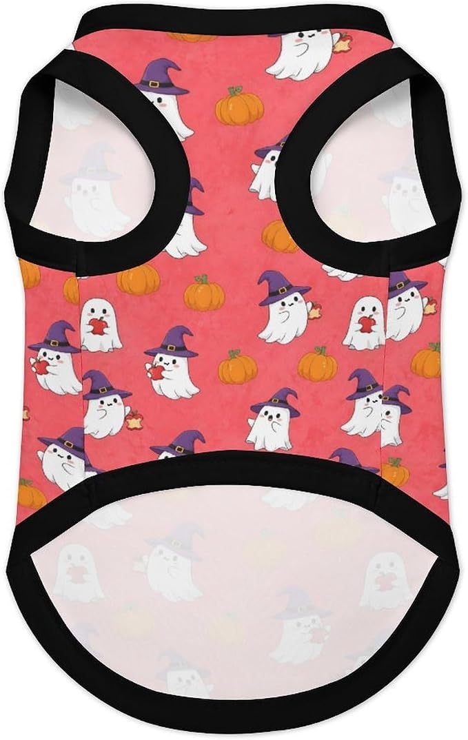 Halloween Pet Vest Witch Boo Pet Shirts X-Small | fall pumpkin Dog Shirt Vest cute pet Sleeveless Vests Ice Silk Dog T-Shirts holiday Dog Clothes Halloween Canine Wear