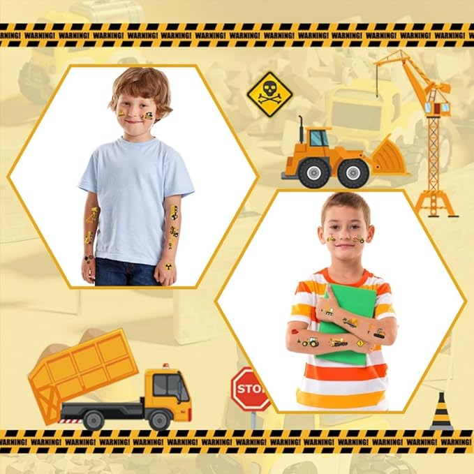 10 Sheets Cartoon Car Temporary Tattoos Construction Trucks Fake Tattoos Styles Mixed Vehicles Tattoo Cute Tractors Digger Stickers Waterproof Road Sign Tattoos for Kids Boys Girls Body Art Makeup