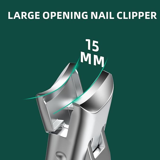 German Nail Clippers for Men Thick Nails, VANWIN Toenail Clippers for Seniors Large Wide Jaw Opening, Heavy Duty No Splash Fingernail Clipper with Safety Lock Nail Clippers with Catcher for Women