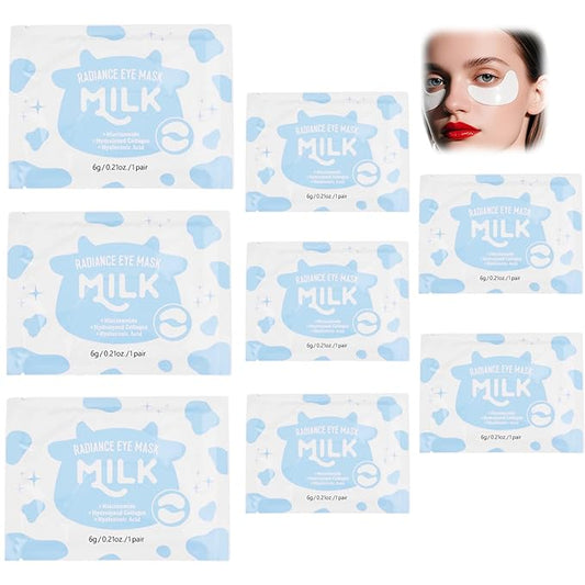 8PCS Hydrogel Eye Patch, 6g Moisturizing Milk Single Eye Mask Hydrogel Pads, Ideal for Women Dark Circles, Dryness Around Eyes, Reduce Skin Wrinkles, Puffy Eyes