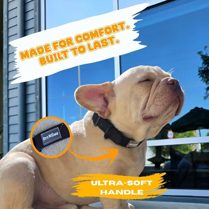 Waterproof Dog Collar, Soft Comfortable Pet Collars, Adjustable Odor Proof Heavy Duty Dog Collars Easy to Clean for Large, Medium Small Dogs by Bee N Buu (Black, Large (length15.5-19.5", Width 1"))