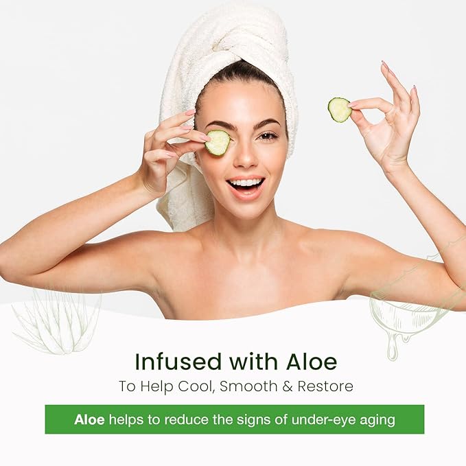 Natural Chemist Cucumber & Aloe Under Eye Patches - Cooling, Reduces Puffiness, Anti-Aging, Hydrating, Dermatologist Tested, Cruelty Free Korean Skin Care For All Skin Types - 5 Pairs