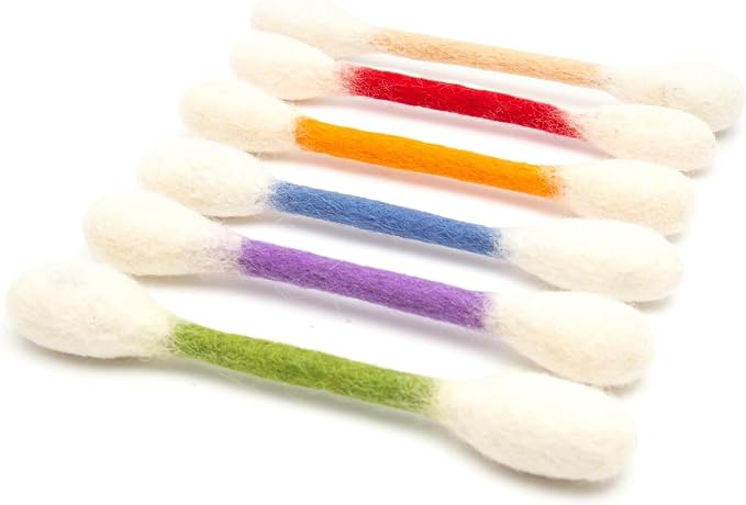 Cotton Swabs Cat Toys with Catnip, Giant Kitten Chew Sticks, Durable Dental Teething Ropes, Indoor Boredom & Dental Care, Pet Play Gift Accessories 6 Pack(Colorful)