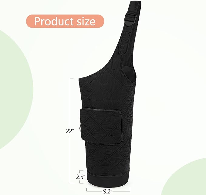 Smasrob Yoga Mat Bag with Wet Pocket, Bottle Pocket and Mat Secure Straps, Yoga Mat Carrier Fits Most Size Mats (Bag Only), Black
