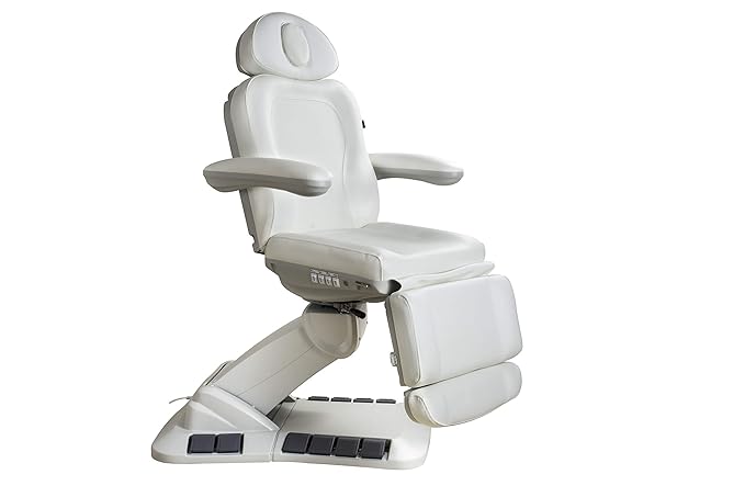 Silver Fox - Facial Chair for Esthetician, Electric Spa Treatment Chair with 4 Motors, Professional Beauty Bed, Adjustable Salon Treatment Table with 240° Rotation - 2246EB, Ivory