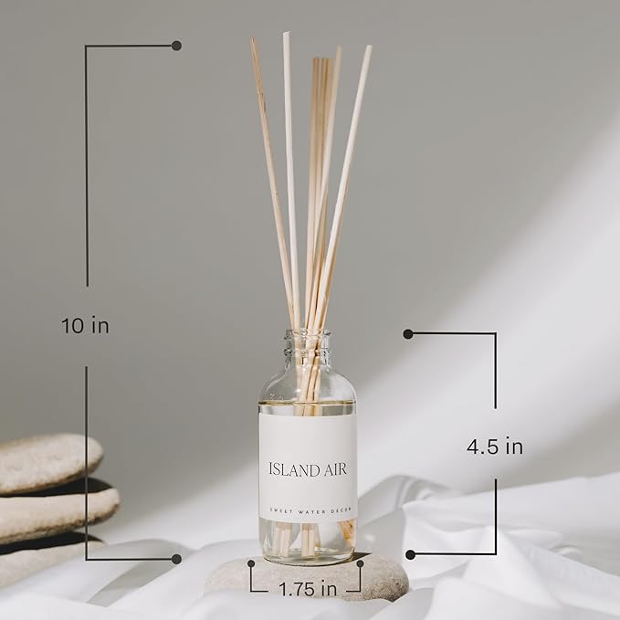 Sweet Water Decor Wildflowers and Salt Reed Diffuser Set - Lemon, Rosemary, and Leafy Green Scented Diffusers - Scent Diffusers for Home, Long Lasting Fragrance, Made in the USA