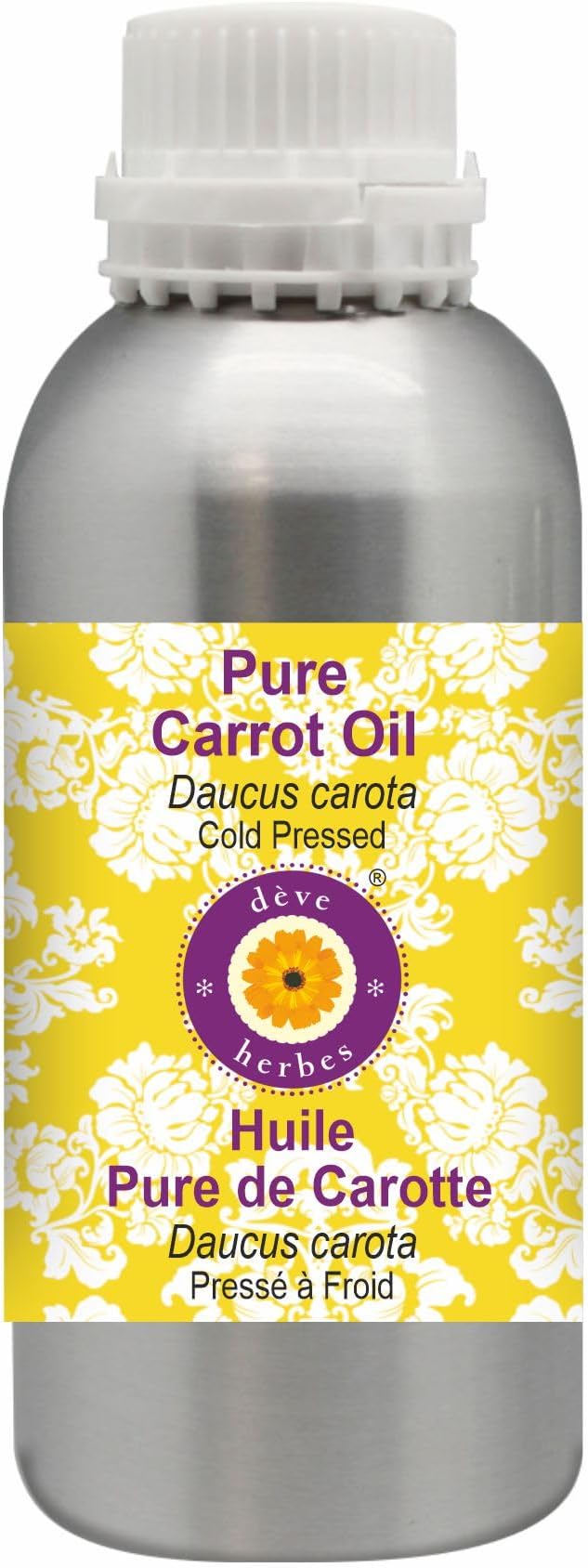 Deve Herbes Pure Carrot Oil (Daucus carota) Cold Pressed 1250ml, (42 oz)