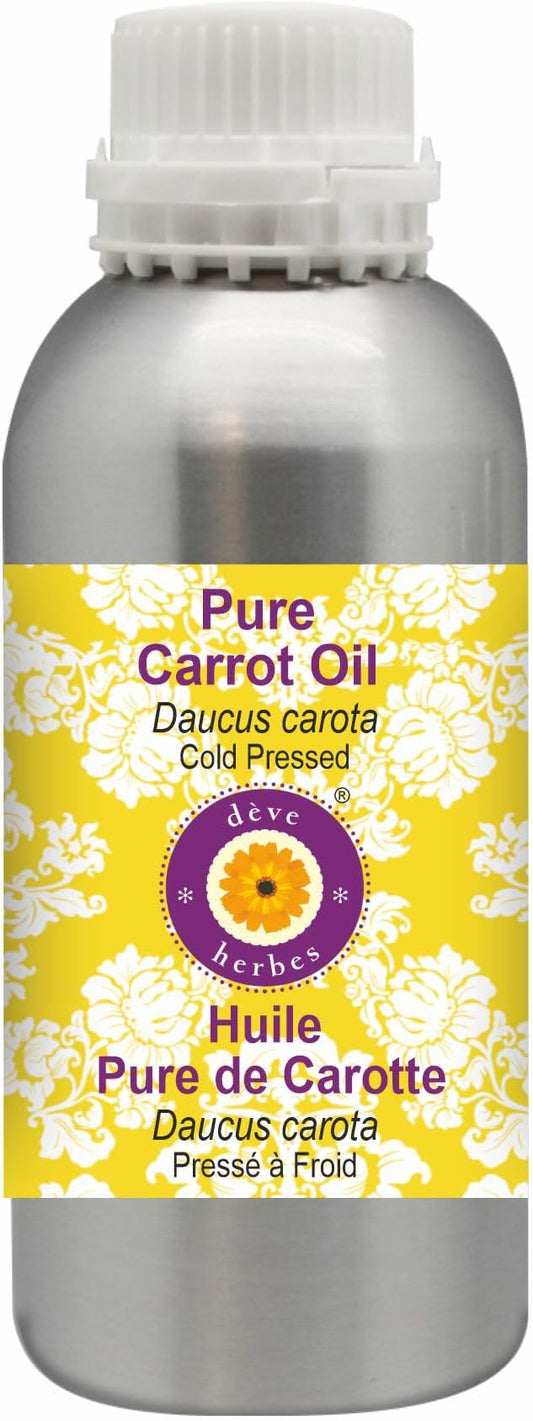 Deve Herbes Pure Carrot Oil (Daucus carota) Cold Pressed 1250ml, (42 oz)