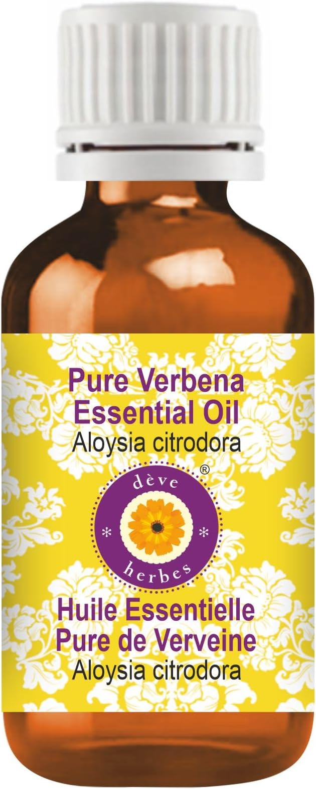 dève herbes Verbena Essential Oil (Aloysia citrodora) Pure | Non-Sticky | Non-Greasy | Lightweight | Men & Women | All Skin Types | Steam Distilled 30ml (1 oz)