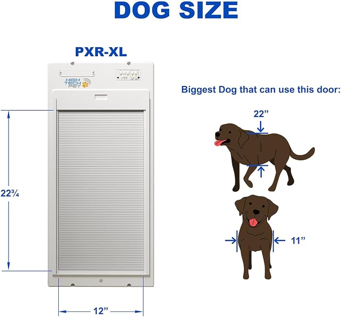 Power Pet Automatic ROLL UP Door by High Tech Pet Brand - Motorized Panel Rolls Up - Pet Operated - Remote App Control - 24/7 Exit & Entry Timers (X-Large, Door Mount)