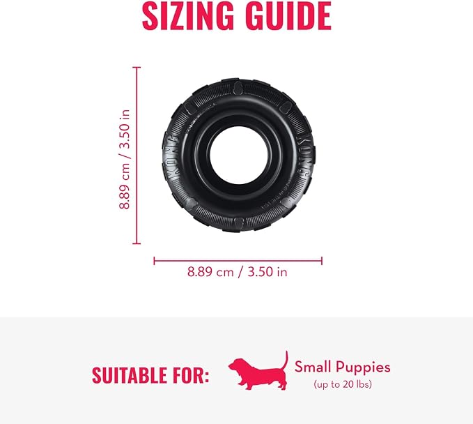 KONG Extreme Tires Natural Rubber Chew Toy, for Small Dogs