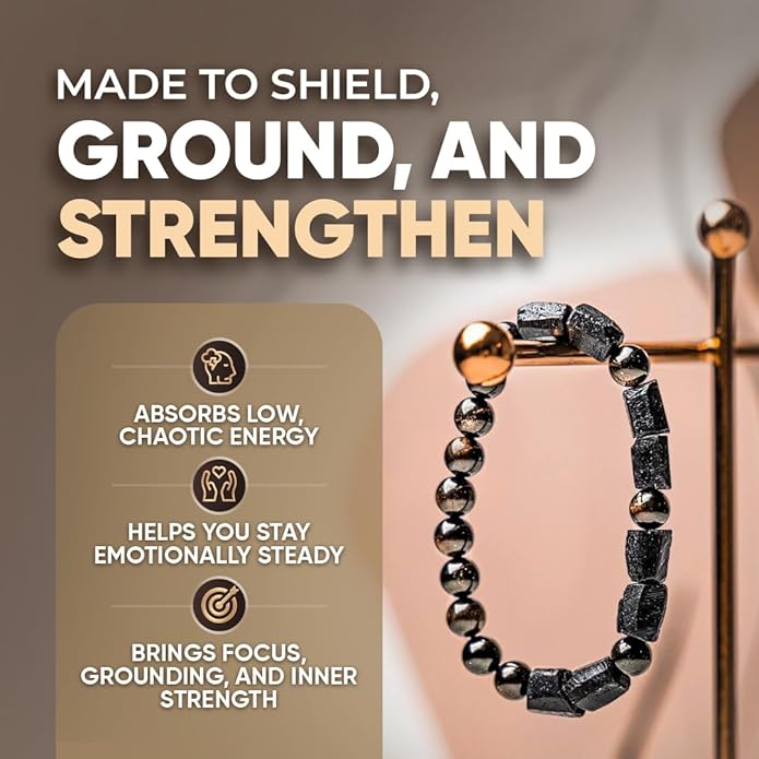 Conscious Items Protection Bracelets for Women & Men, Healing Crystal Bracelet with Natural Stones for Energy Shielding, Grounding, Stress, & Negative Energy Protection