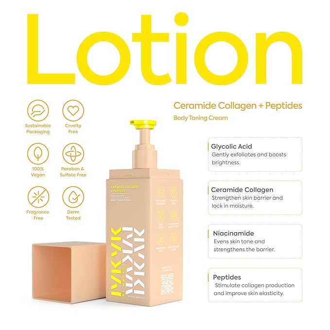 MAKARI IYKYK Ceramide Collagen + Peptides Body Toning Cream 2 Pack | Firming Body Lotion for Women | Supports Radiance & Supple-Looking Skin | Vegan | Fragrance-Free | Paraben & Sulfate-Free
