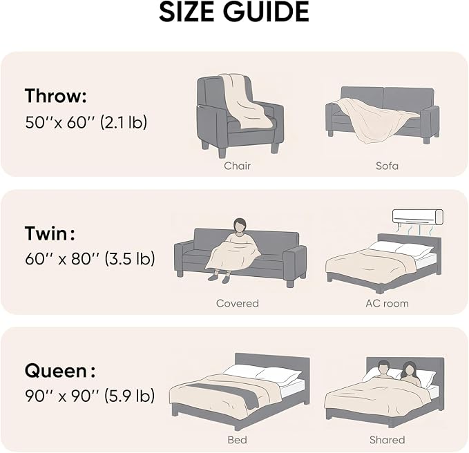 Snuggle Sac Cream Bedding Blankets Queen Size 90x90 inches, Reversible Microfiber Fluffy Fuzzy Soft Throw Cozy Knit Blanket for Women Mothers Birthday Gifts