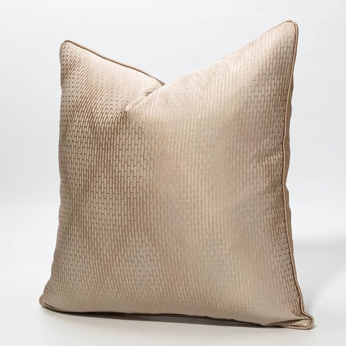 vctops Gold Decorative Luxurious Throw Pillow Covers Jacquard Square Cushion Cases Pillowcase for Bed Sofa Couch Chair Car Home Decor (Brown B,18"x18")