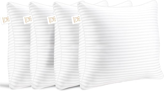 Yettbea Pillow Insert Set of 4, Soft Virgin Microfiber Square Throw Pillow Inserts for Living Room, Couch Bed Pillows, Down Alternative Filled, 16x16 Inch(40x40cm White