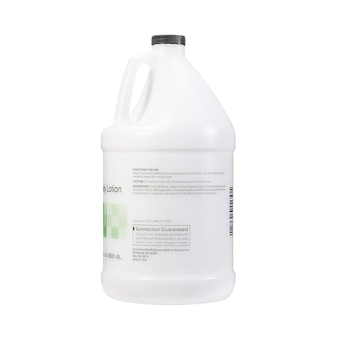 McKesson Moisturizing Hand and Body Lotion, 1 Gallon [Pack of 4] Bulk, Refill, For Dry, Crack, Sensitive Skin, Cucumber Melon Scent