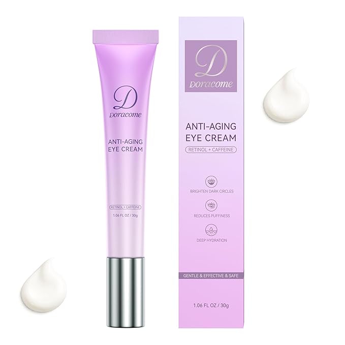 Professional Anti-Aging Eye Cream, 0.67 Fl Oz, Moisturizing Treatment for Dark Circles, Wrinkles, Fine Lines with Hyaluronic Acid, Retinol, Unscented